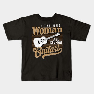 Love One Woman And Several Guitars Kids T-Shirt